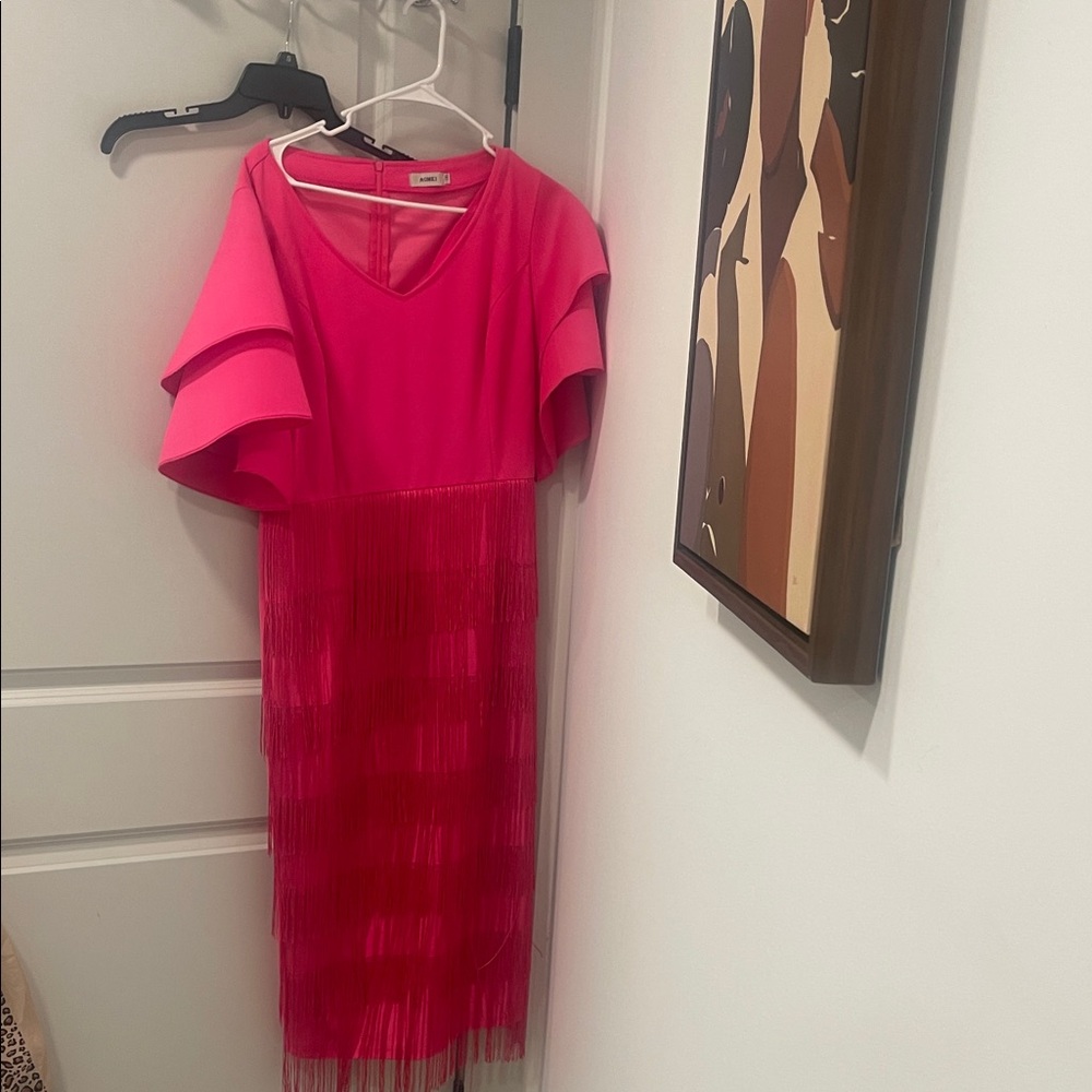 Elegant Pink Ruffled Dress